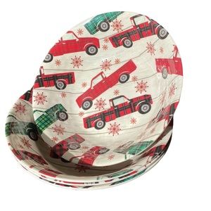 Robert Stanley Home Collection Holiday Truck Plastic Bowls Set of 4